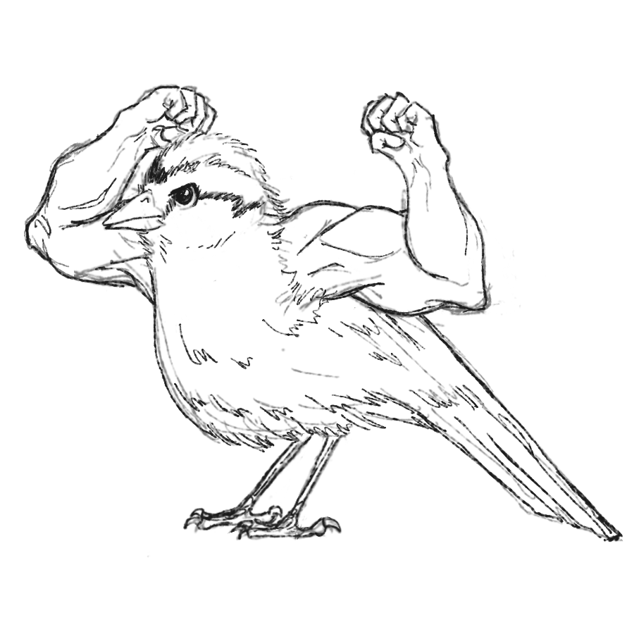 A quick silly sketch today idk how to draw muscles </3