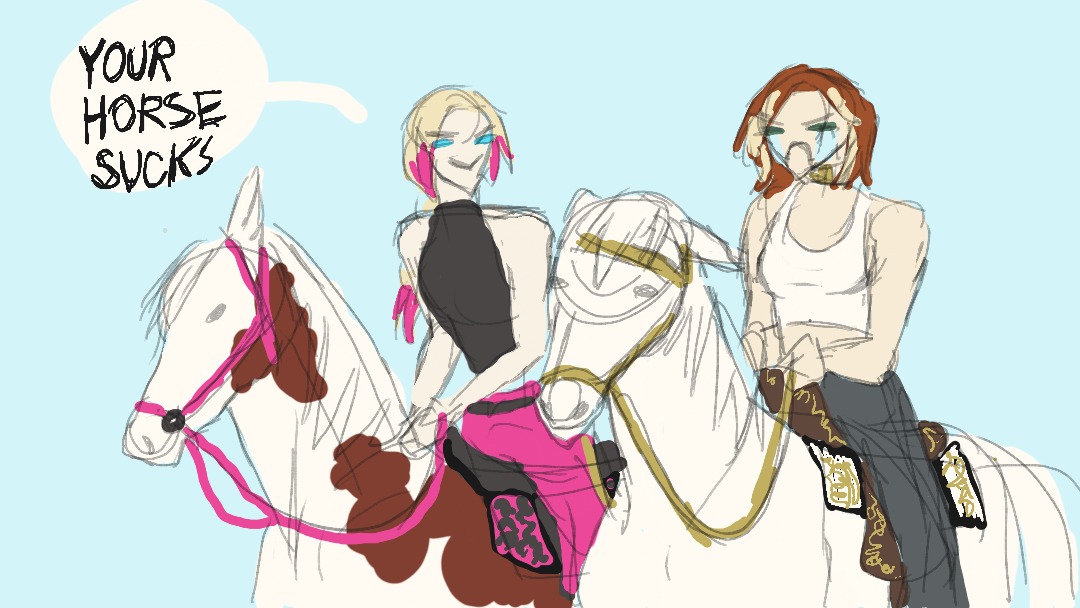 Horse girls as in girls who like horses, not the ooh-mama-soom kind