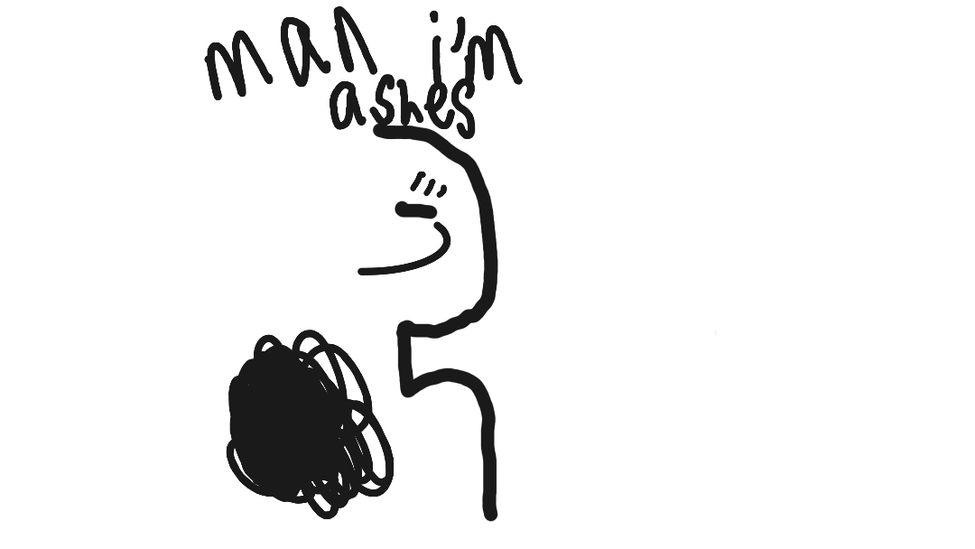 Man im ashes