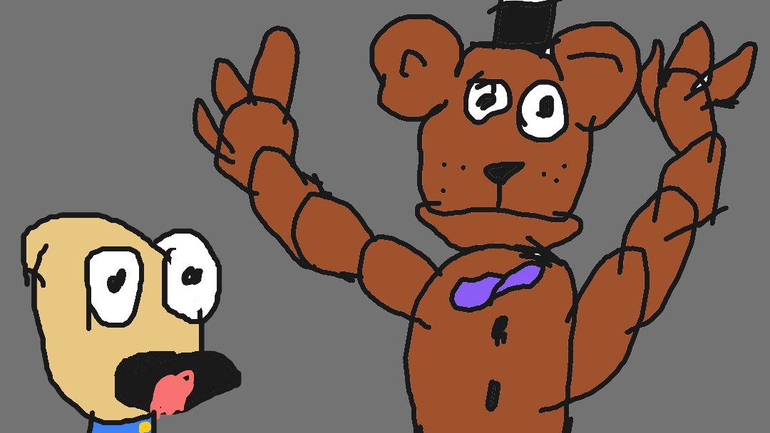 He get jumpscares by fredd
