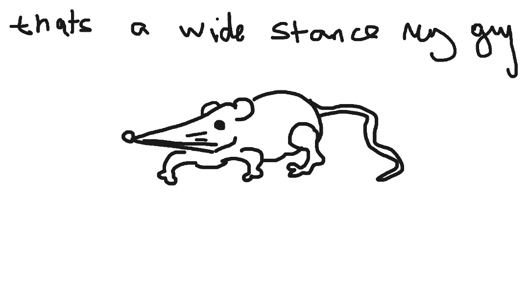 thas a wide stance....