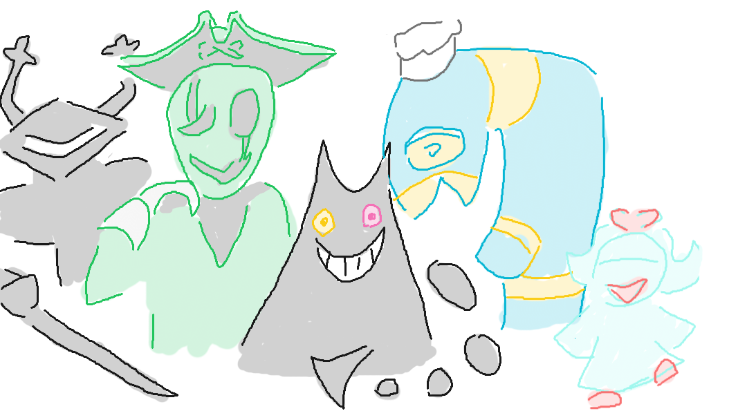 LAZY drawing cus short on timeeeeee but the green pirate man i find him entertaining