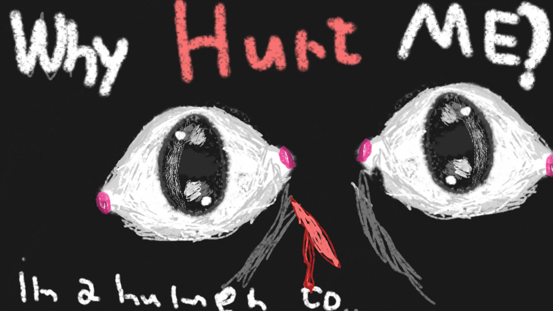 The text Seas: why hurt me? Im a humen to