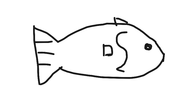 Drawing of "fish" by @john