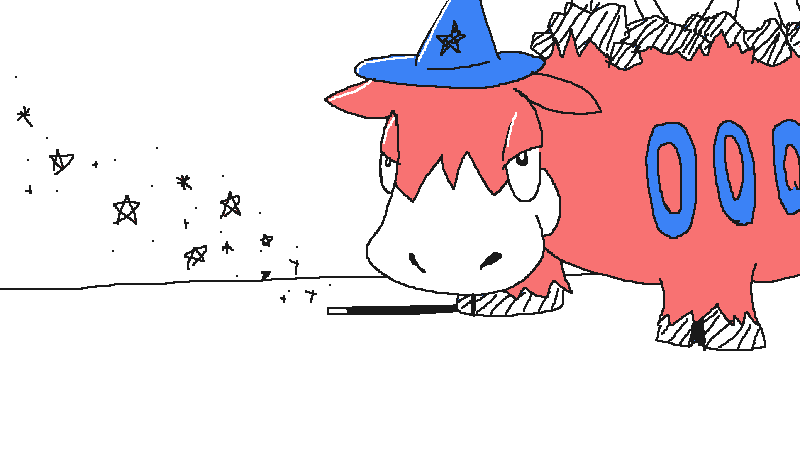 the eruption pokemon camerupt, portrayed as a wizard