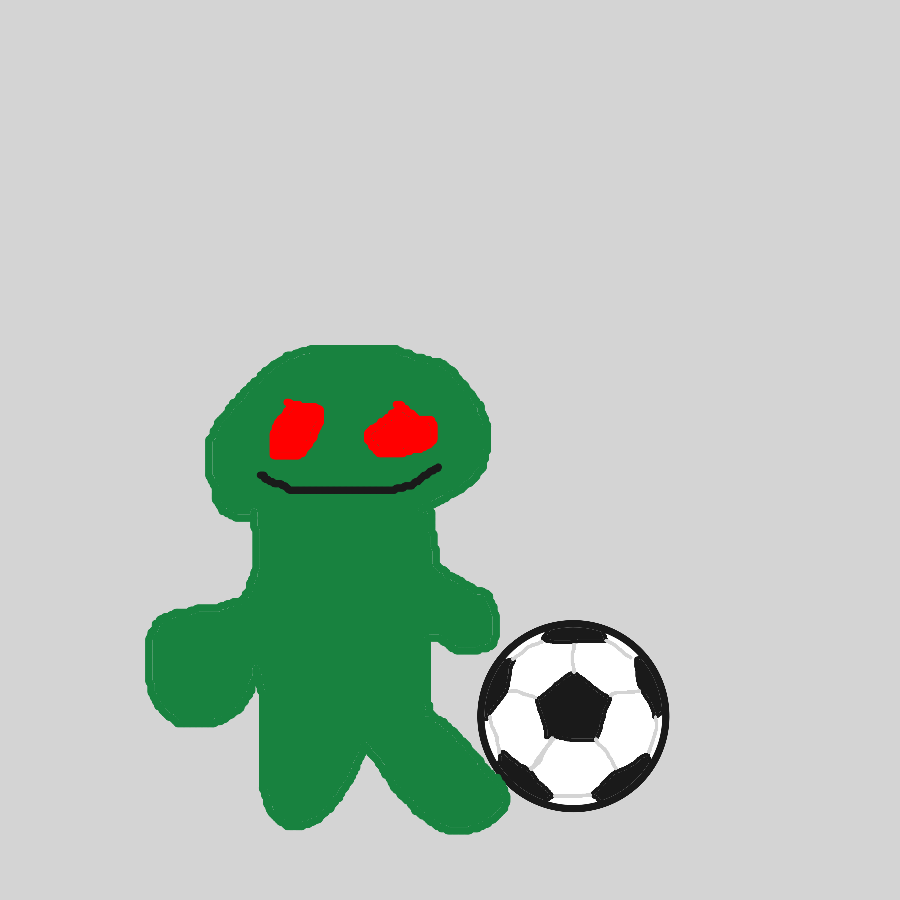 Evil guy kicks the ball very well but his limbs got a little fucked up because i dont know how to draw properly