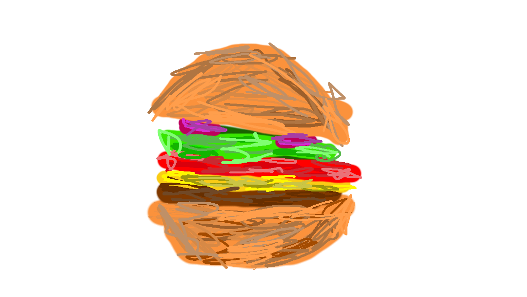 Surely in some anime there's ppl eating burgers, so this counts, right?