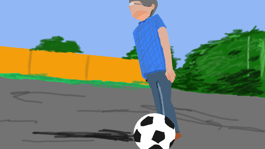 I just remembered that Chinese vid that painted cement ball into soccer