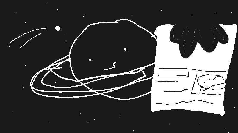 Drawing of "a planet with a passport" by @bakabaddie