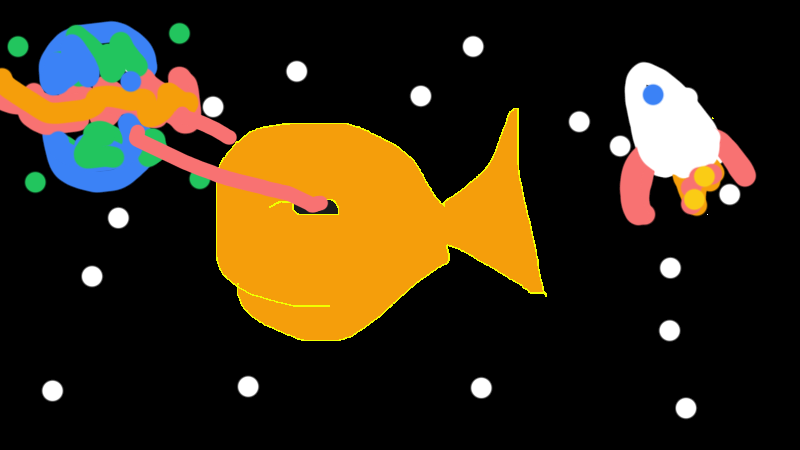 Giant space fish destroys #fish #space #aura
