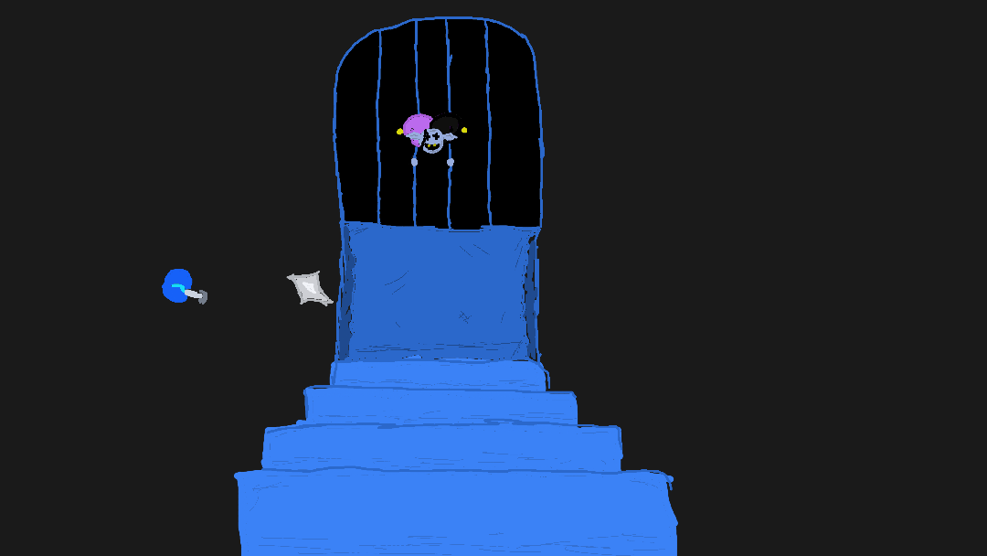 There is this weird guy down the stairs talking about some freedom