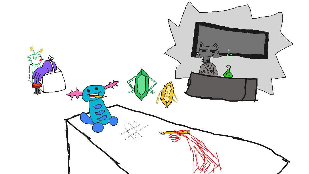 Me playing tic tac toe with Axelotl. Last week's explosion was crazy. (still stuck in Free Day Friday)
