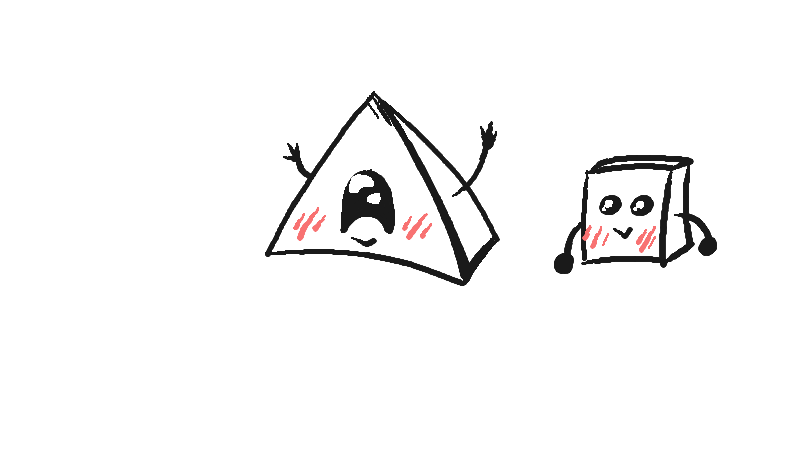 Drawing of "kawaii shapes" by @hexsunemiku