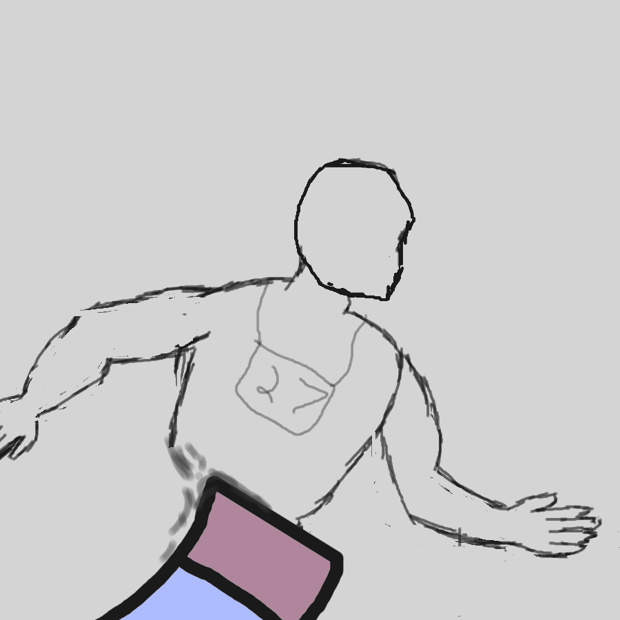 get it, they're racing while getting erased (I can't draw a person properly)