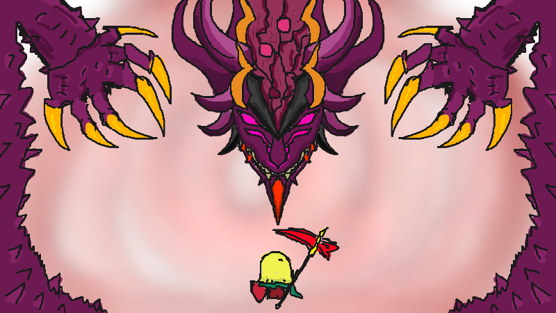 Drawing of "boss battle" by @doc