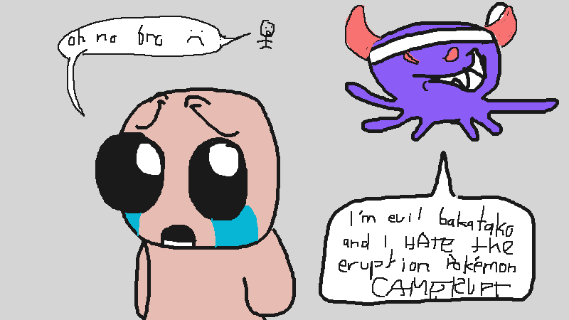 Isaac and random stickman find evil bakatako in the wild. super tragic encounter. boo hoo hoo #evilbakatako #isaac #tragic
