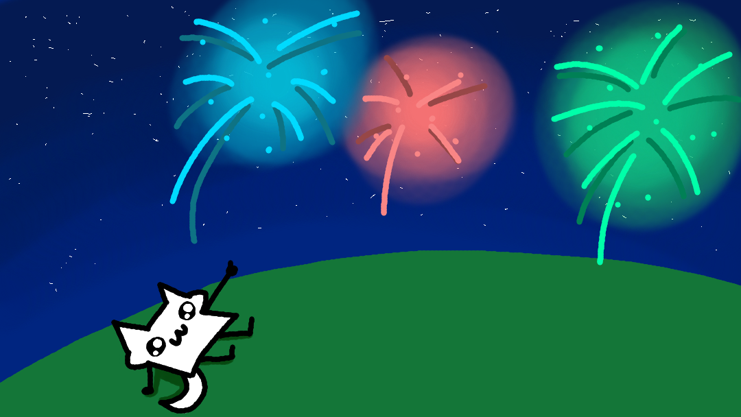 Idk why it turned out so wide
Could have done better but I honestly don't know how to draw fireworks
