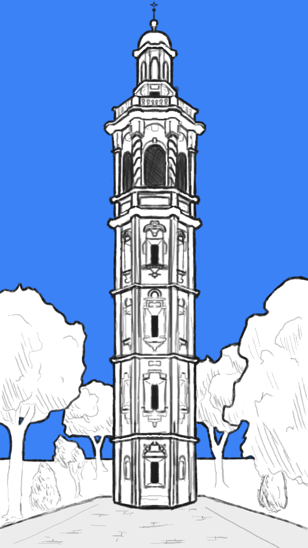 inspired by the bell tower "Torre de Santa Catalina" in Valencia, Spain.