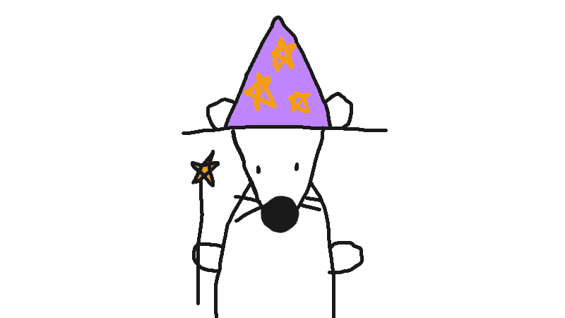 Drawing of "wizard animal" by @toni